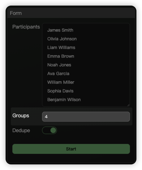 Specify the number of teams